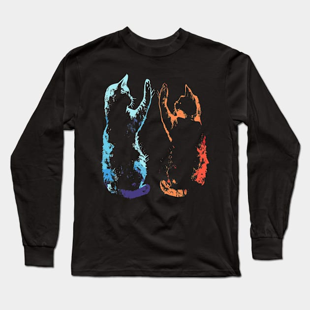 Black Cats High Five Long Sleeve T-Shirt by podtuts